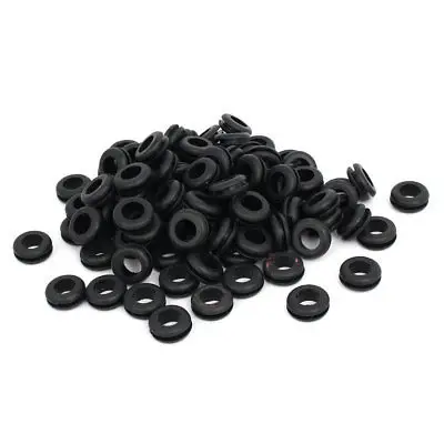 Rubber Ring Sealing Grommet Electrical Wiring Gasket Black 10mm Inner Dia 100pcs