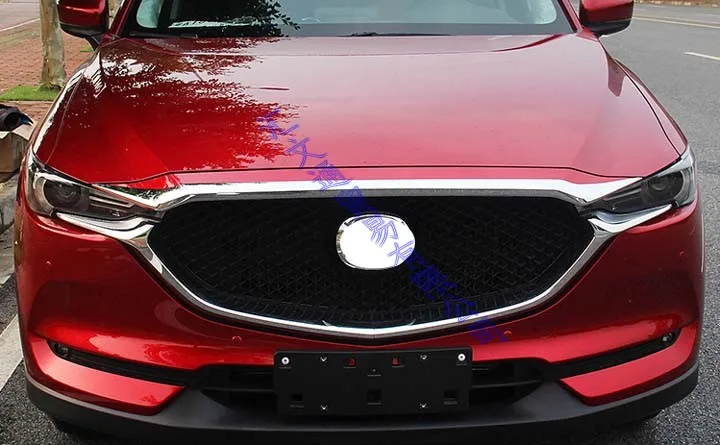 For Mazda CX-5 CX5 2017-2020 Car Accessories ABS Chrome Front Hood Bonnet Grill Grille Bumper Lip Mesh Trim Cover 2018 2019