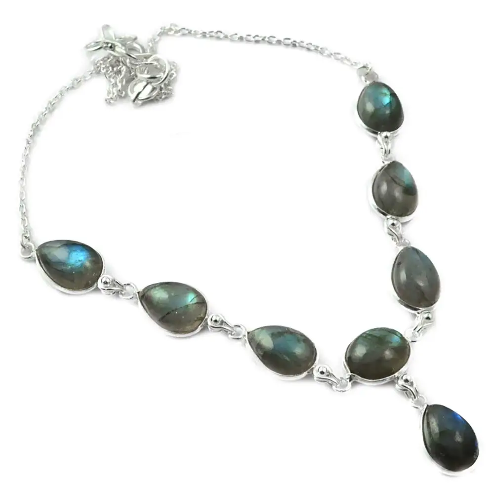 

NiaoZaiFei YunZaiKan Labradorite Necklace 925 Sterling Silver, 43.5 cm, MHBNE0073