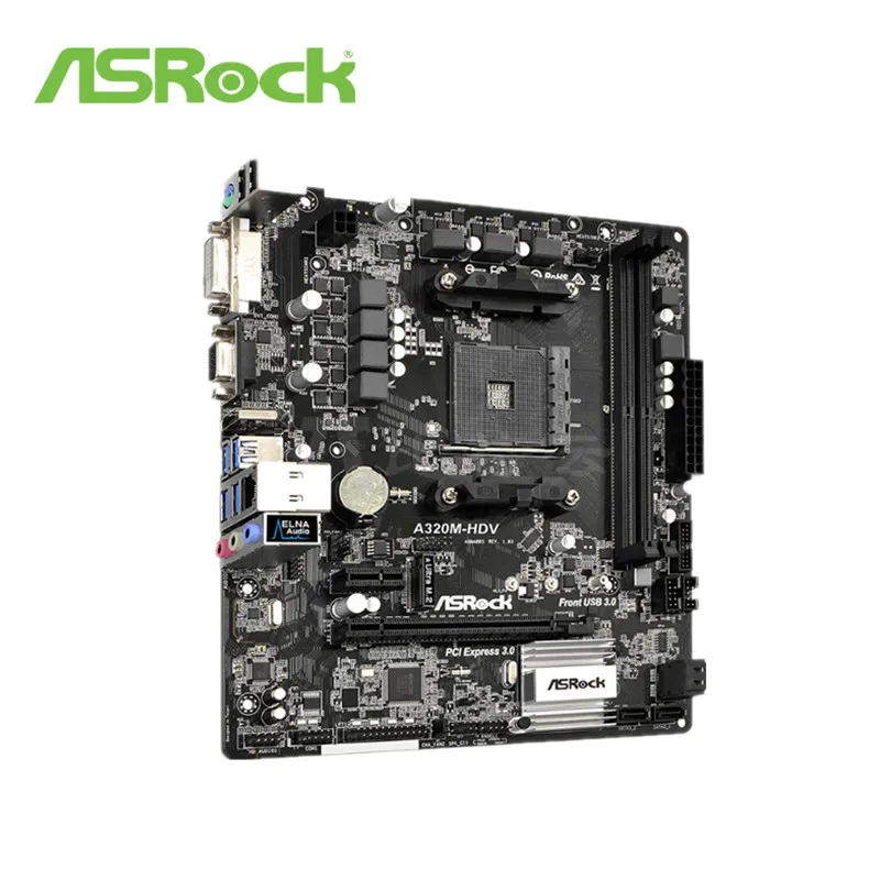 Top ASROCK AMD A320 Chipset AM4 Interface A320M-HDV Desktop PC Motherboard Micro-ATX