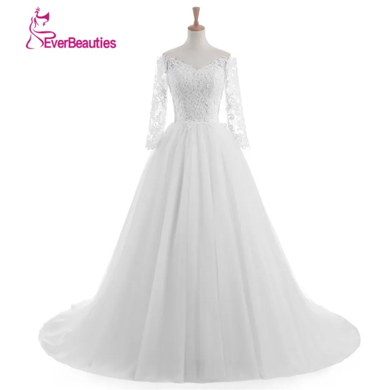 Vestido De Novia 2020 Günstige Spitze Brautkleider Langarm Herbst Winter Brautkleider Plus Größe Sexy Vintage Robe De mariage