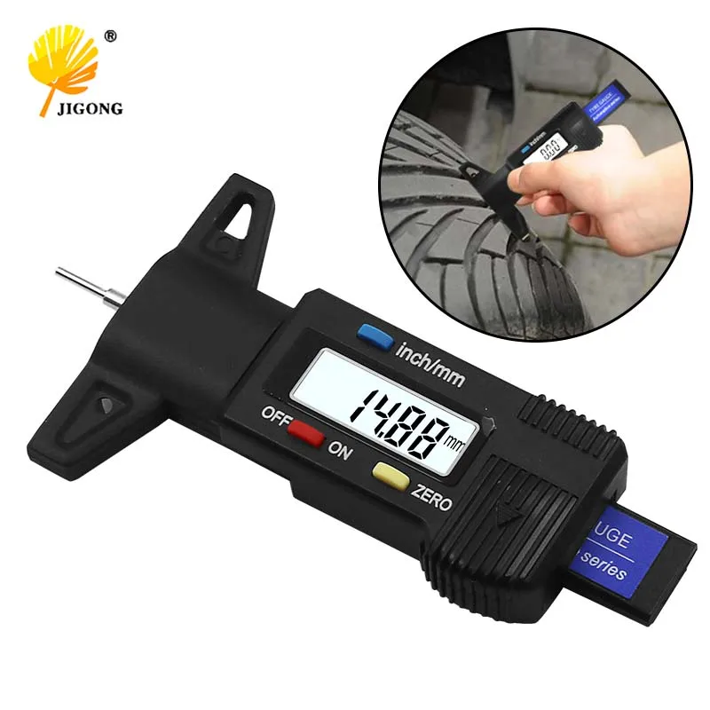 Digital Tread Brake Pad Shoe Car Tyre Gauge Depth Tester Precision Measuring Caliper Tool