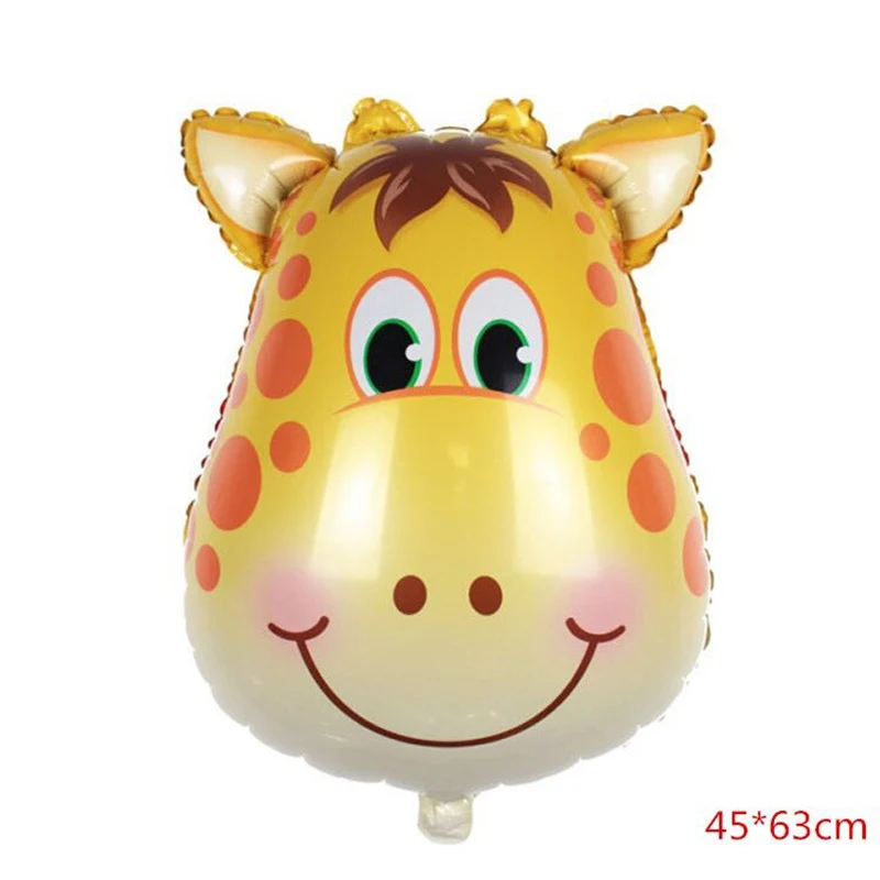 1pcs New Style Large Monkey Tiger Zebra Deer Cow Head Helium Foil Balloons Birthday Party Animal Air Balloons Animal Theme Party