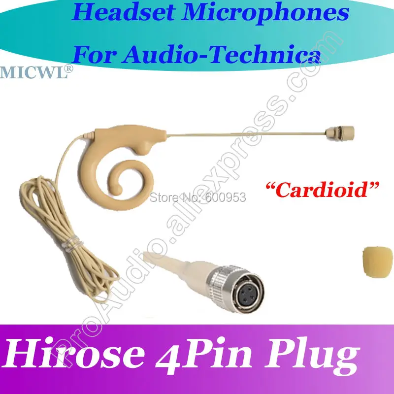 MICWL T90 Wireless Headset Microphone Mic for Audio-Technica Bodypack emitter Cardioid Directivity capsule Hirose 4Pin plug