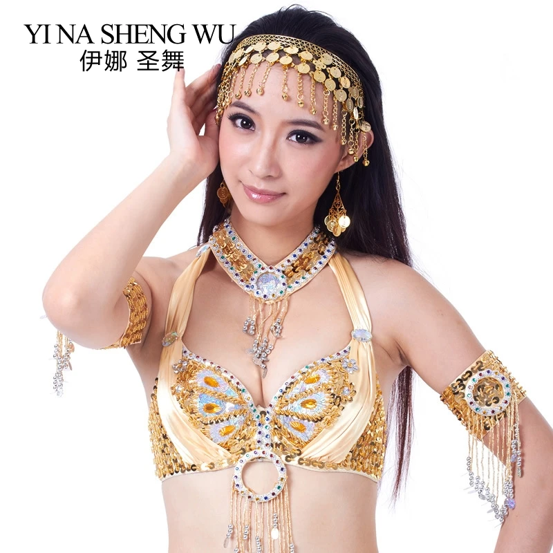 1Pc Bellyเต้นรำอุปกรณ์เสริมHeaddressสำหรับBelly Danceผู้หญิงGold Silver Belly Dance Performanceสวมใส่เต้นรำProps