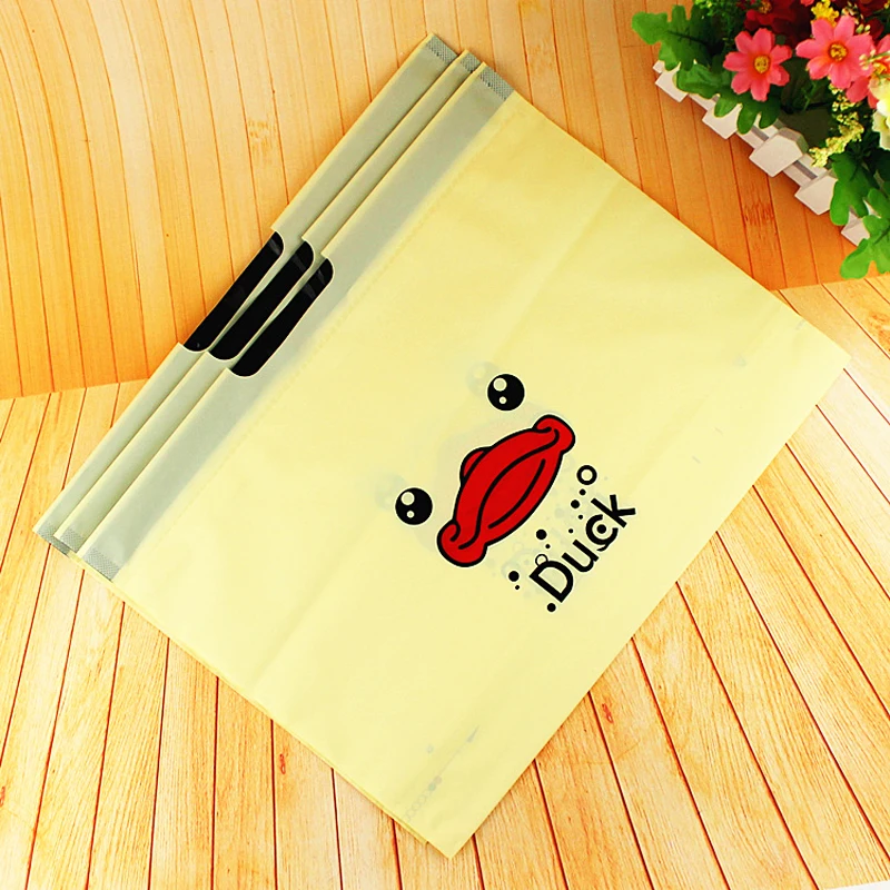 Yellow Cartoon Duckbill Plastic Gift Bag, Portable Plastic Shopping Bag, High-End Clothing Gift Bag, Z428, 40x30x8cm, 25 Pcs