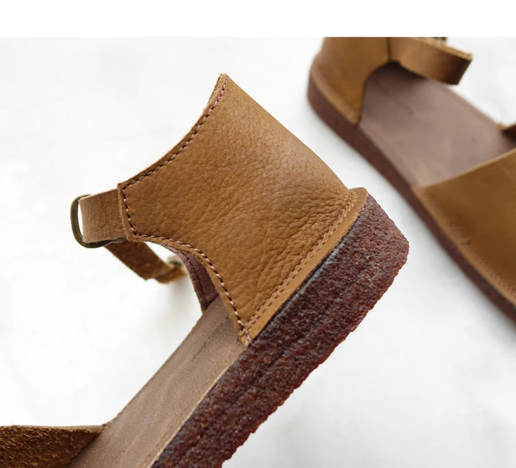 Careaymade-Genuine leather soft surfaces comfortable sandals,pure handmade the retro art mori girl shoes,Women\'s casual Sandals