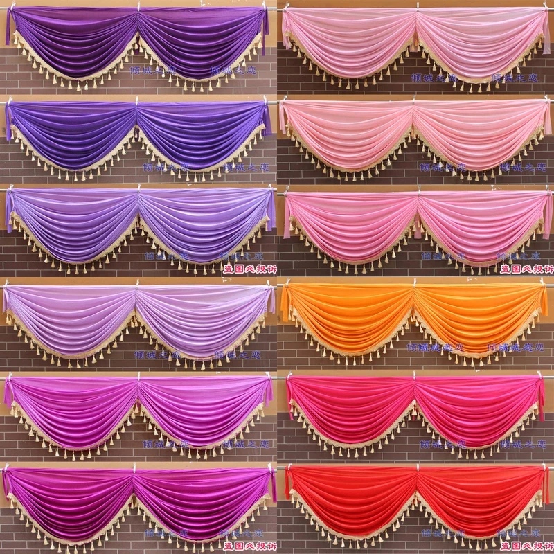 

wedding backdrop curtain with swag wedding drapes table skirting 20ft length swag backdrop wedding party banquet decoration