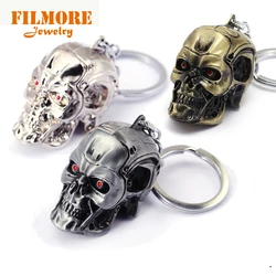 Motorcycles Keyring Movie Terminator 3D Skull Head Alloy Keychain Charms Men's Keychains Ghostface Jewelry Accessories Wholesale