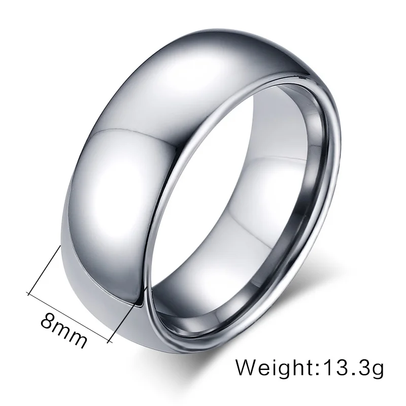 Vnox Classic Men Rings Real Tungsten Male Wedding Jewelry Hand polished High Quality