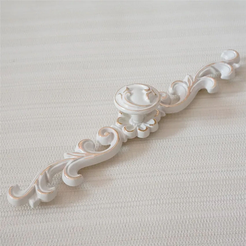 Shabby Chic Lade Knoppen Pulls Back Plaat Deurgrepen Kast Bail Dresser Pull Knop Ivoor Wit Gouden Kast Handvat