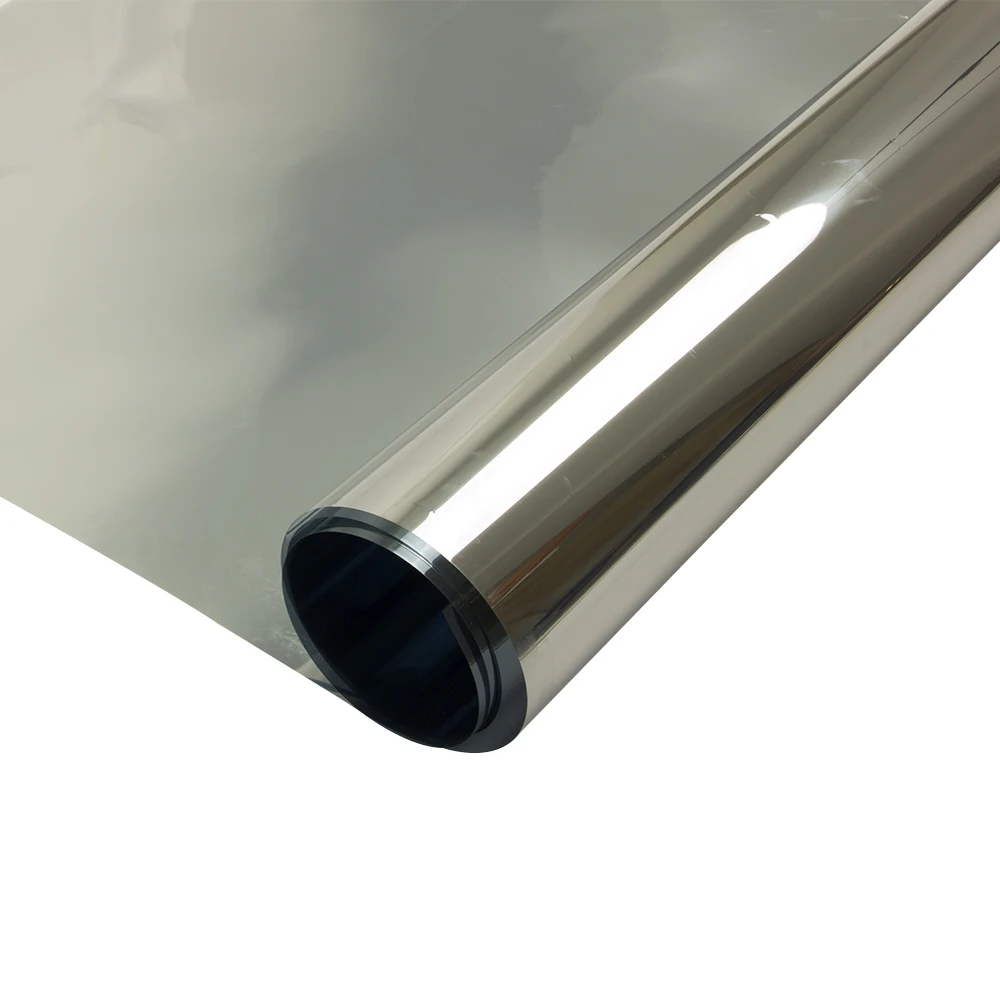 

HOHOFILM 1.52x10m Silver Window Film Mirrored House Window Tint Reflective Window Sticker High UV Proof Film 60''x33ft