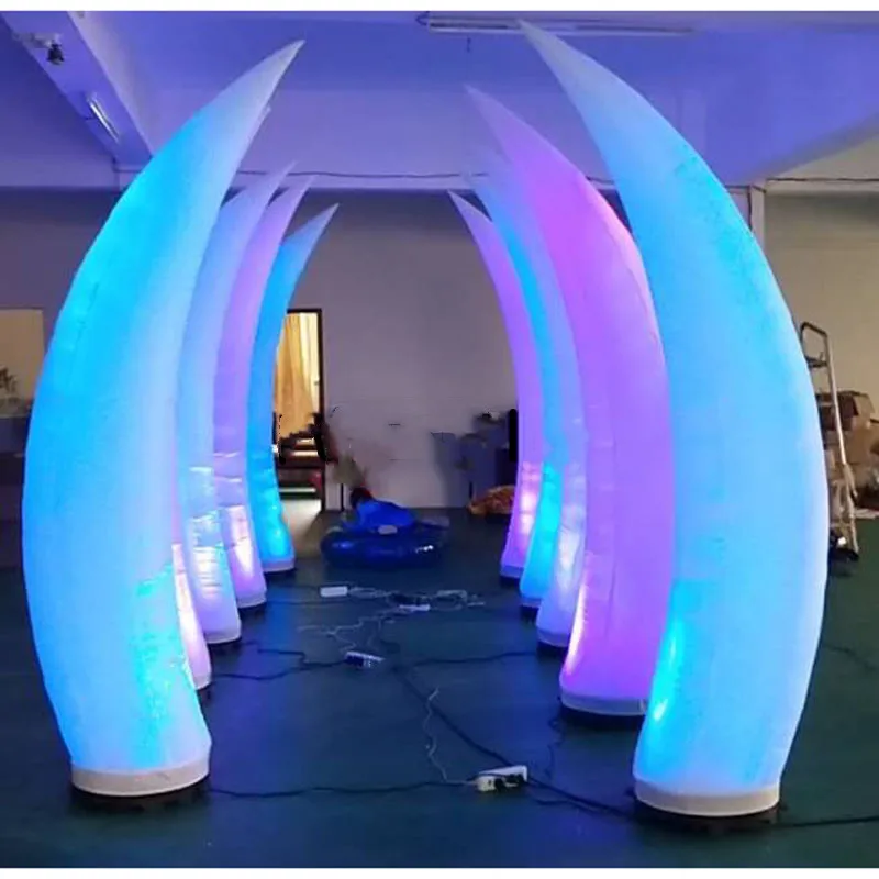 

Модные свадебные центральные элементы, светящиеся рога, светодиодный надувной конус, дорожная стойка для украшения сцены события, бесплатная доставка