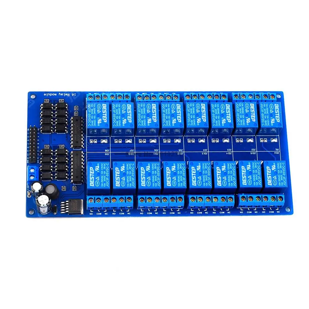 16 Channel 5V 12V 24VRelay Shield Module with Optocoupler LM2576 Power supply For Arduino