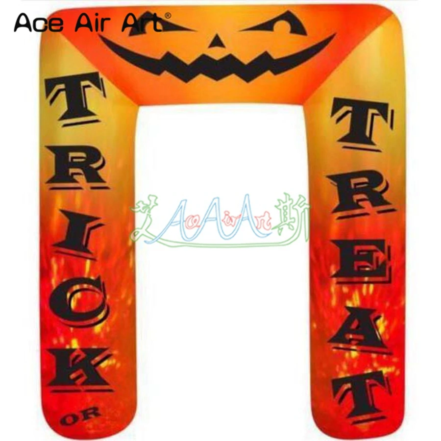 Giant Led Lighted Halloween Inflatable Pumpkin Arch Style Archway with Logo and Letter for Outdoor and Indoor Decoration