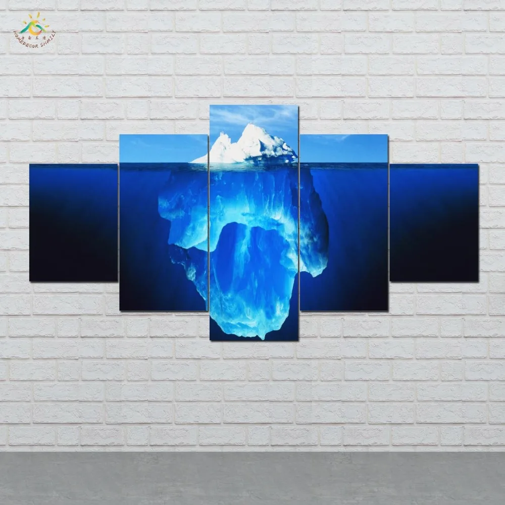 

Iceberg Blue Light Dearm Wall Art Prints Canvas Art Painting Modular Picture And Poster Canvas Painting Decor Home 5 Pieces