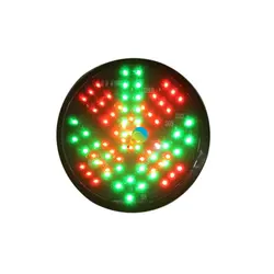 Luz de tráfico LED, lámpara de señal de 200mm, Cruz Roja, flecha verde, DC12V, bicolor