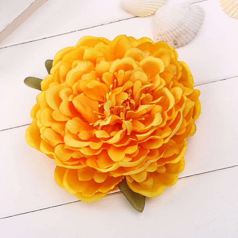 Summer Women  Bohemia Sea Beach Big Peony Flower Hair Clip Bridal Wedding Headwear Holiday Ornaments Accessories HP9