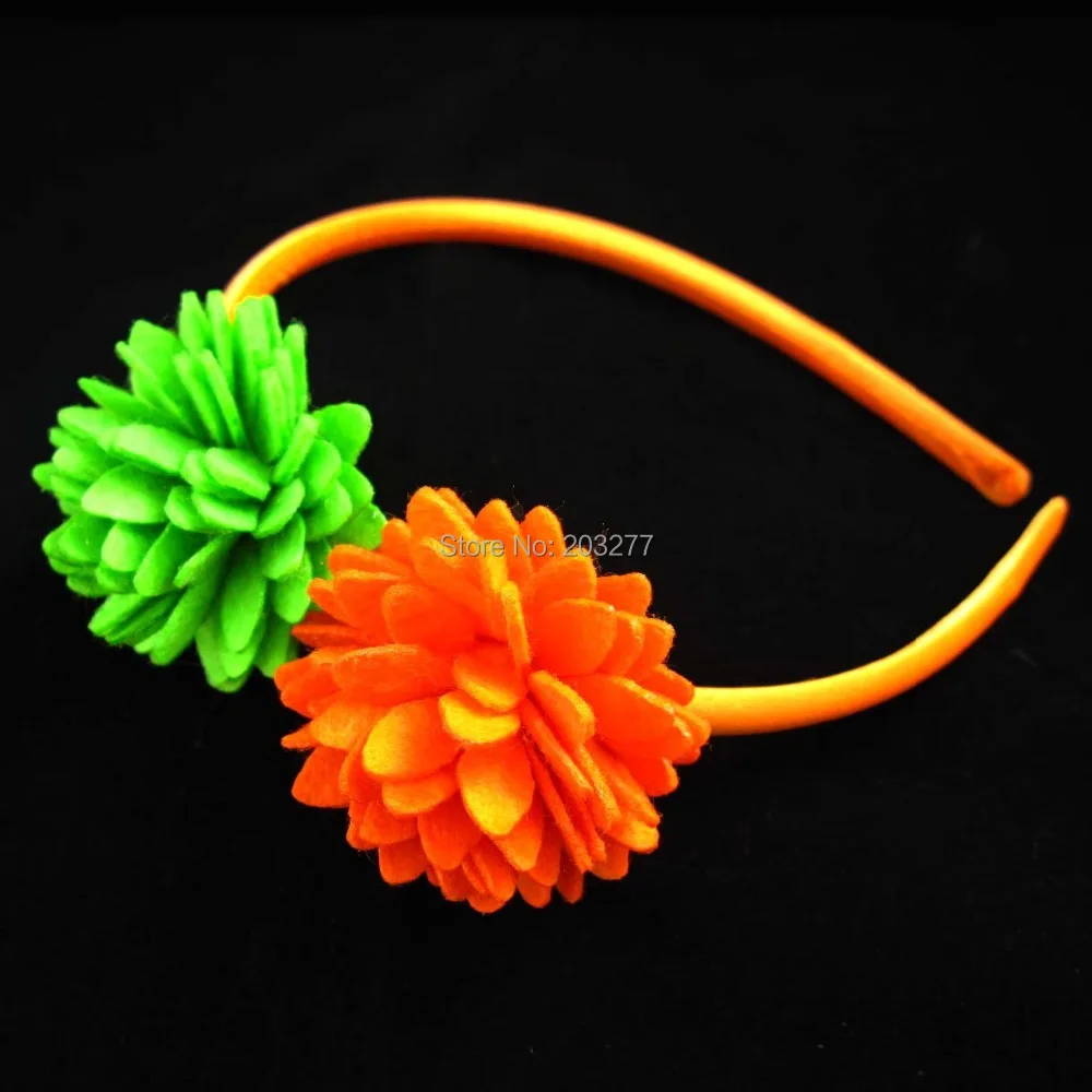 

Wholesale 12PCS/lot Hair band with felt flower New hair accessory