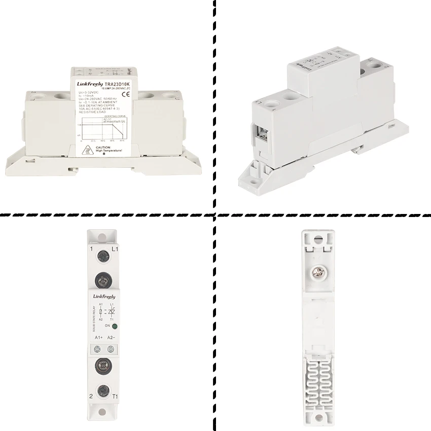 TRA23D10K 10A DC AC Smart Auto Solid State Relay Board 3V 5V 12V 24VDC In Out 24-280VAC SSR Relay Module Din Rail With Base