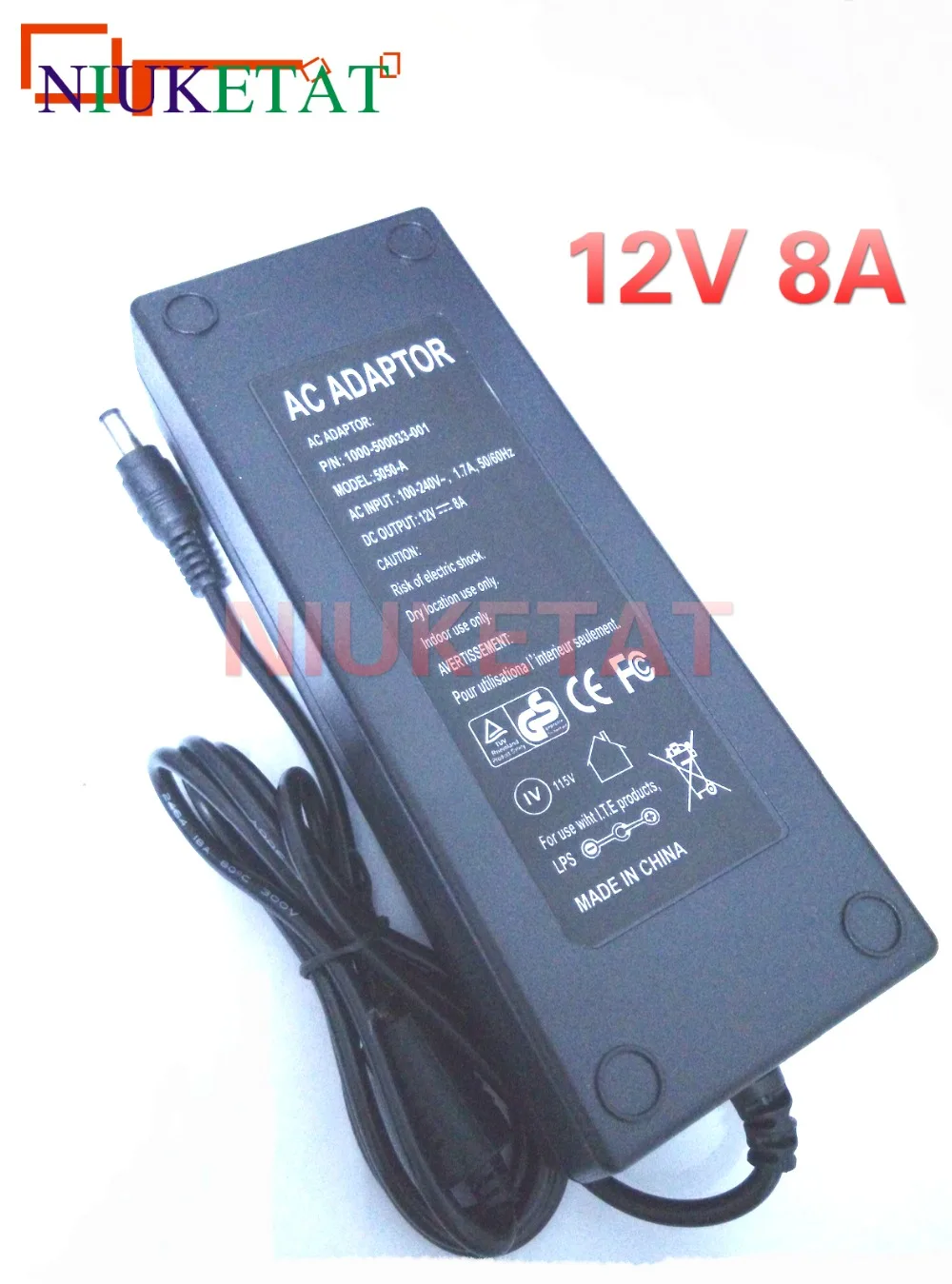 1pcs 12V8A New AC 100V-240V Converter power Adapter DC 12V 8A Power Supply EU/US/UK Plug DC drive RGB led strip power