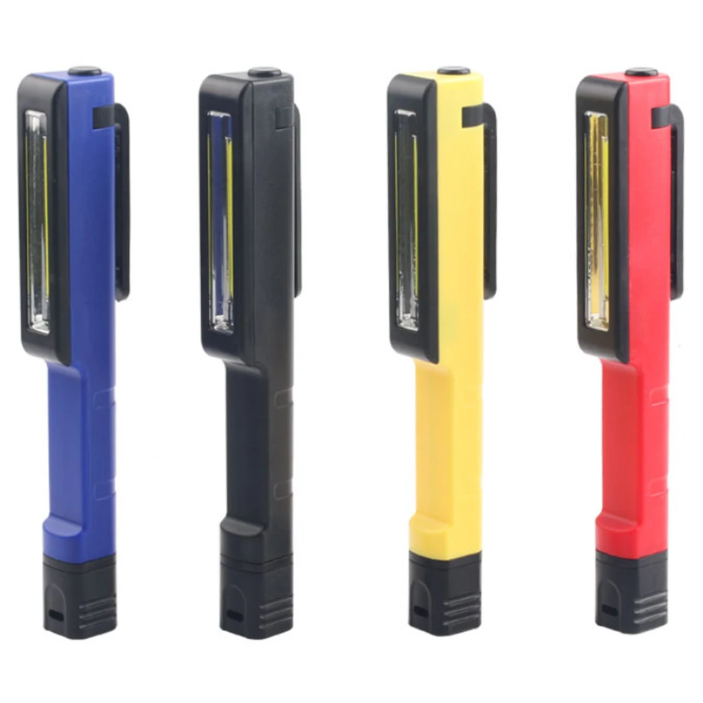 COB LED ضوء كليب على جيب ضوء التفتيش العمل ضوء مصباح يدوي مع المغناطيسي كبيرة للتخييم