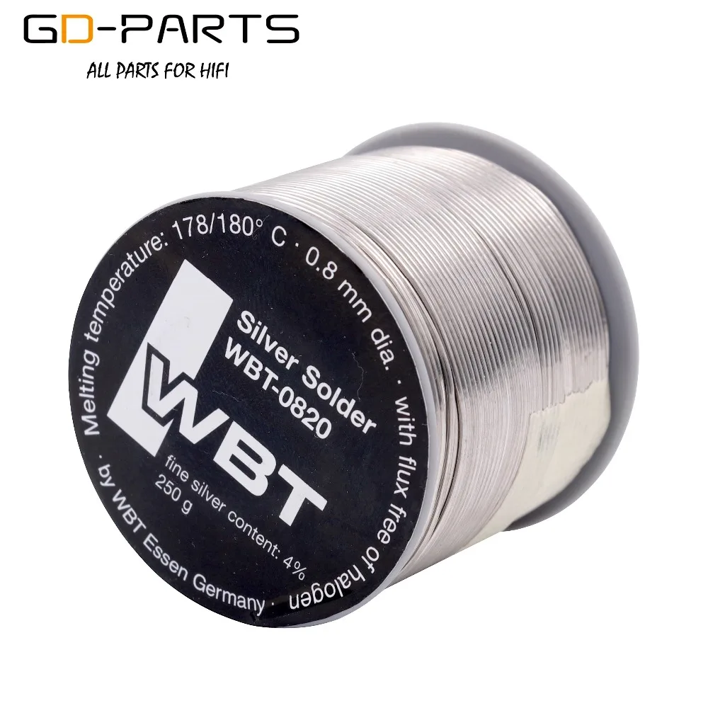Alambre de soldadura de plata de WBT-0820 alemán, 0820 WBT, 0,8mm, 4% Ag, buena calidad, Original, nuevo