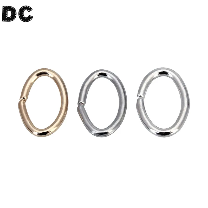 200pcs/bag 7*5mm Oval Gold/Silver/Rhodium Color Metal Closed Split Jump Rings for DIY Jewelry Making Findings Connector F5358