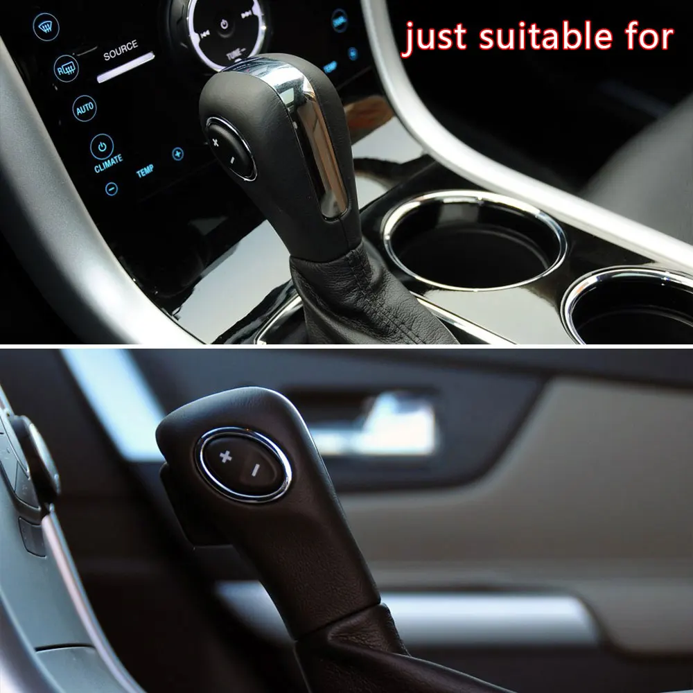 Car Gear Cover PU Leather For FORD Edge 3.5 2011-2013 Explorer 3.5 2011-2013 Gear Shift Knob Cover Car Interior Accessories