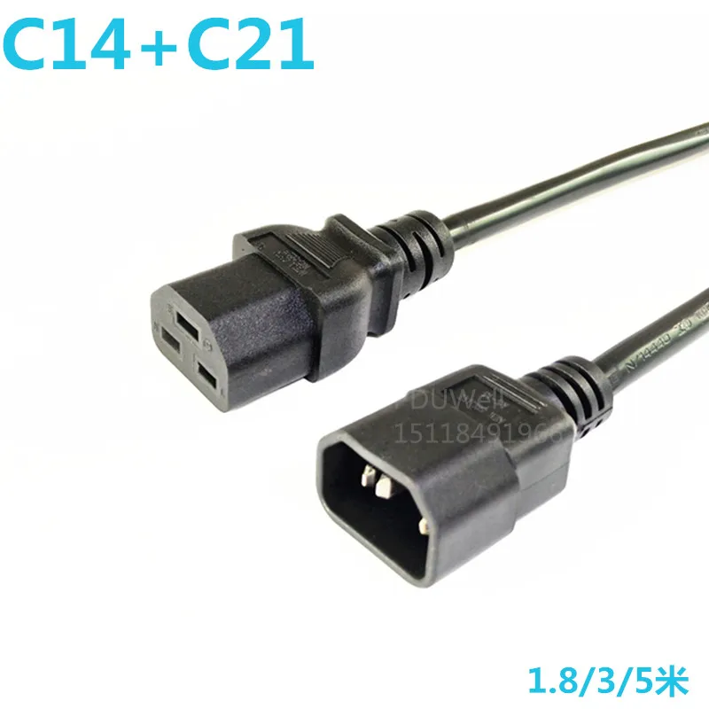 유로 UPS/PDU 전원 코드 c14-c21 유럽 Schuko 암 소켓 짧은 어댑터 케이블, UPS pdu용 약 180CM