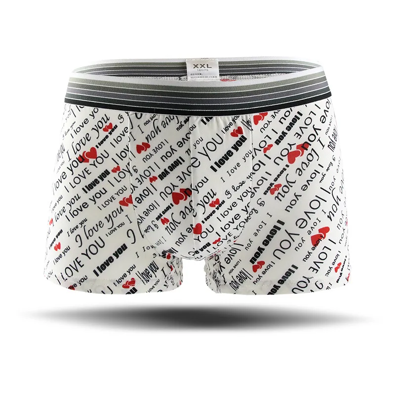 10pcs/lot Best Sell Fashion Silk Man Boxers Homme Lovely Cartoon Print Underwear Men Comfortable Underpants Boxer Male Panties