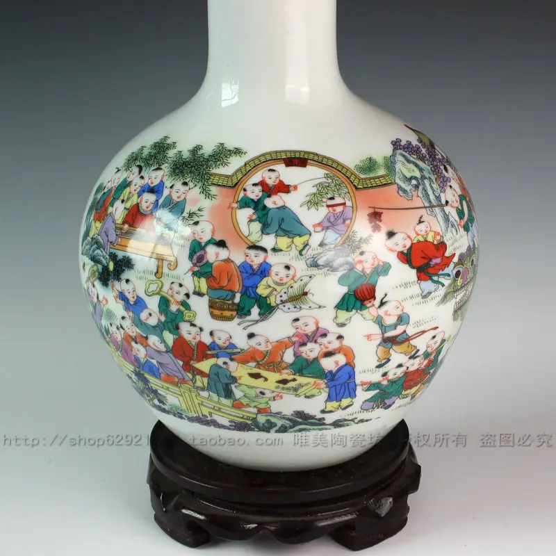 Jingdezhen porcelain vase famille rose porcelain vase The ancient philosophers figure tree ceramic arts and crafts