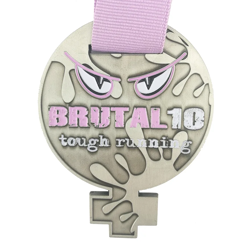 Custom Metal Medal One Side Irregular Cute Design Silver Medal