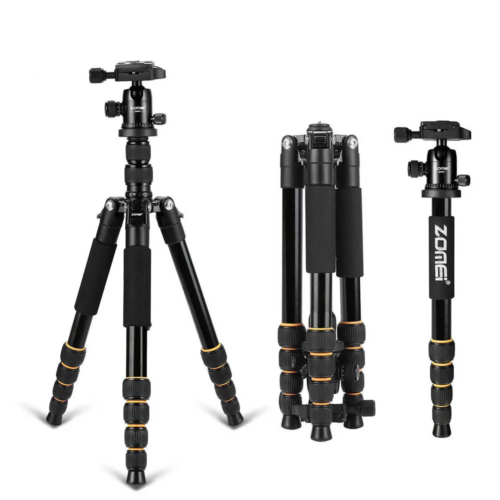 

Zomei Q666 Professional Tripod For DSLR Camera Ball Head Tripod Monopod Compact Travel Camera Tripod for Canon Nikon Sony SLR