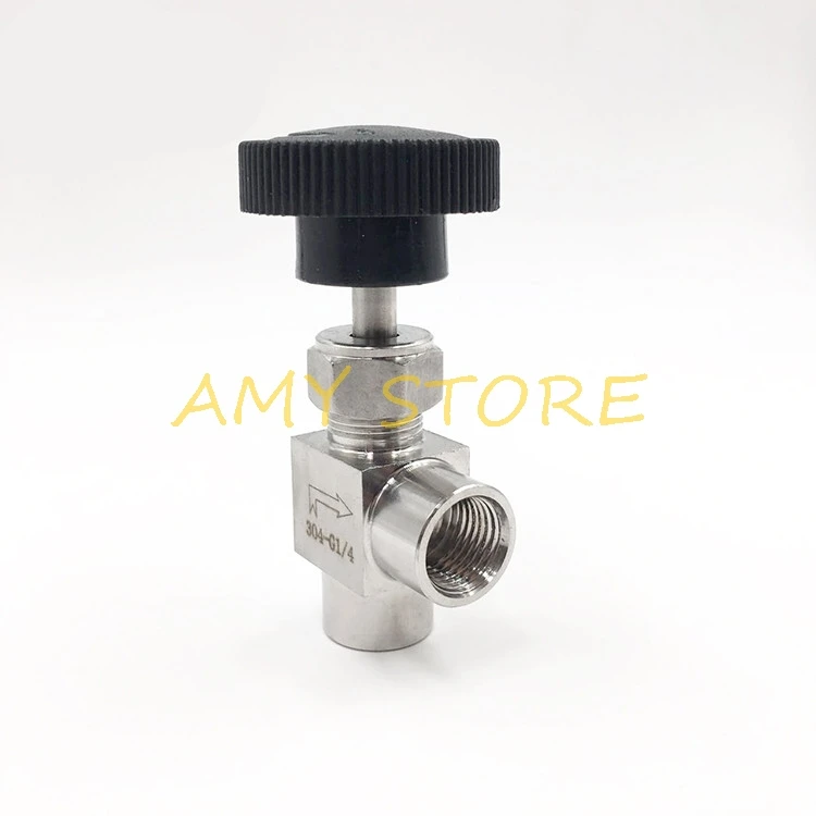 

Stainless Steel 304 Shut off Needle Valve 1/8'' 1/4'' 3/8" 1/2'' Right Angle Female Thread BSP SS304 For Water Gas Oil