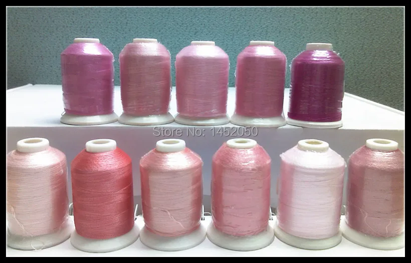 11 Spools PINK COLORS Embroidery Machine Thread Free Ship