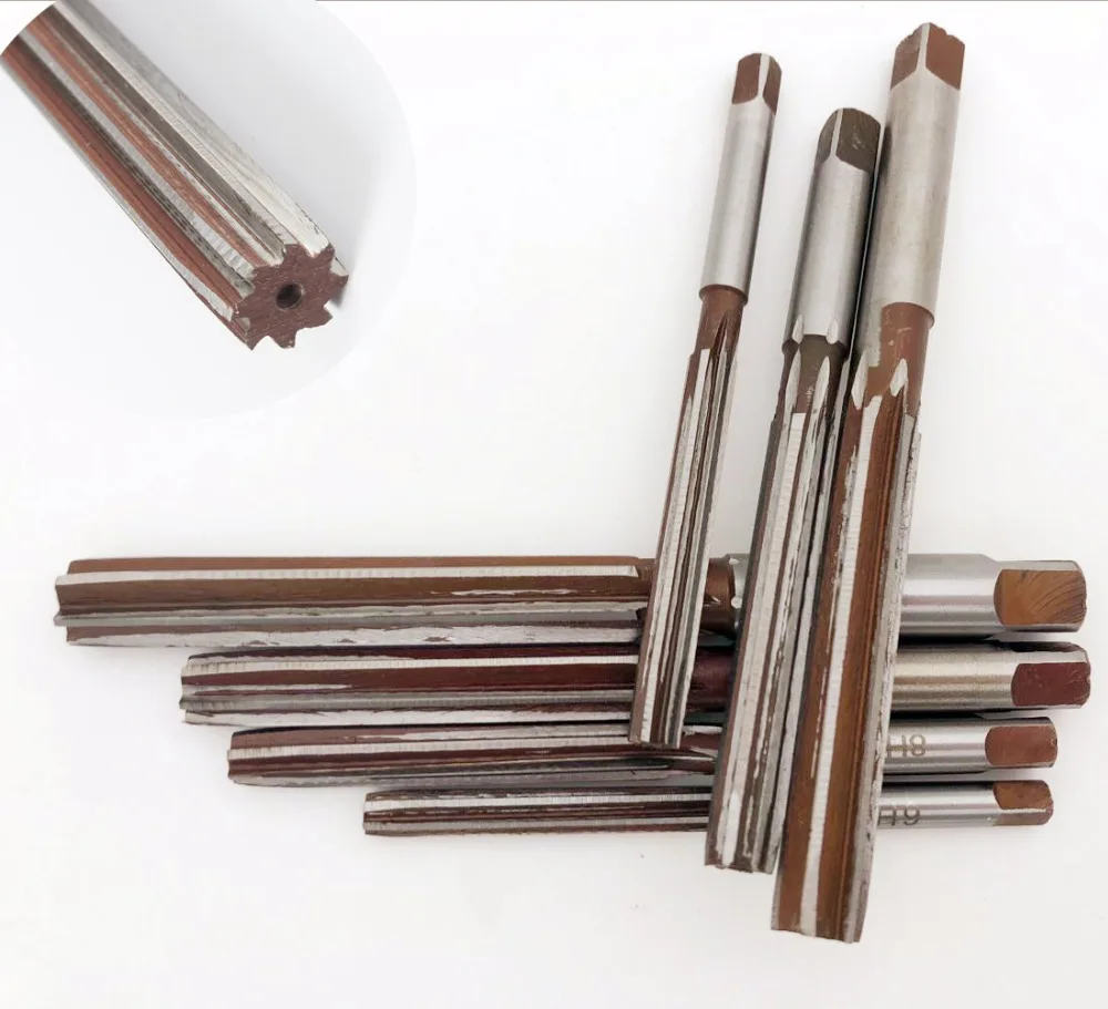 10 sztuk/zestaw prosto shank ręcznie rozwiertak 3/4/5/6/7/8/9/10/11/12mm H7 H8 9sicr 6 flet instrukcja-purpose Tools