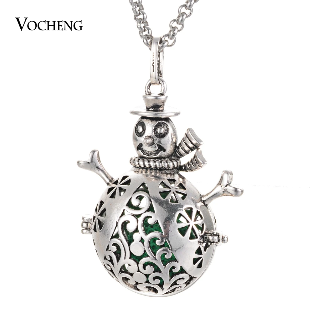 10pcs/lot Wholesale Vocheng Angel Bola Pendant Snow Man Copper Metal Necklace with Stainless Steel Chain VA-1007*10