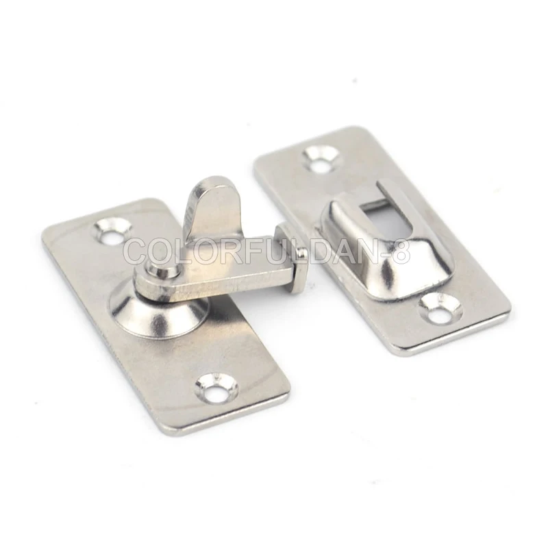 

2PCS Mini 90 Degree Stainless Steel Lock For Sliding Barn Wood Door Hardware Latch JF1704