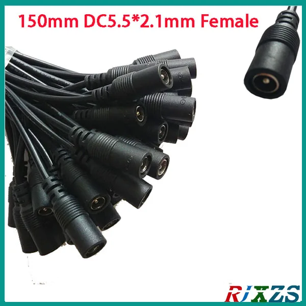 DC5.5*2.1MM Male Female 150mm Wire Black Double Cables Converter Cable