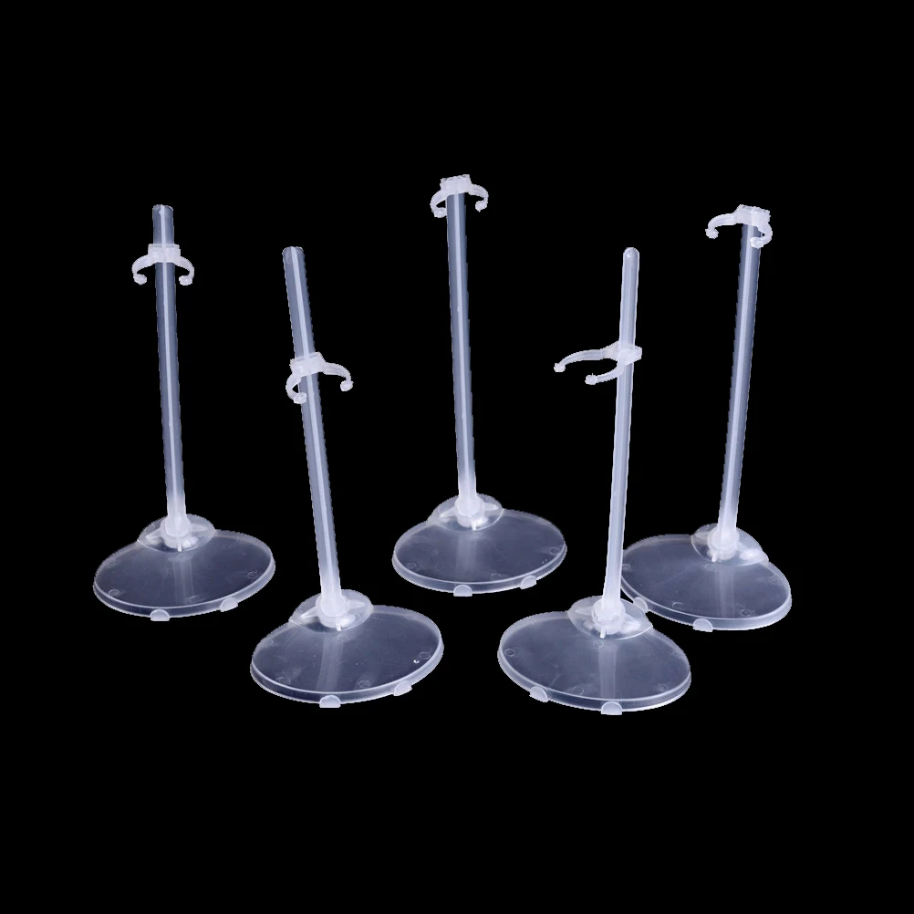 5 Stks/partij Transparant Clear Kleur Dolls Toy Stand Ondersteuning Voor Poppen Meisjes Prop Up Mannequin Model Display Houder Kinderen Speelgoed