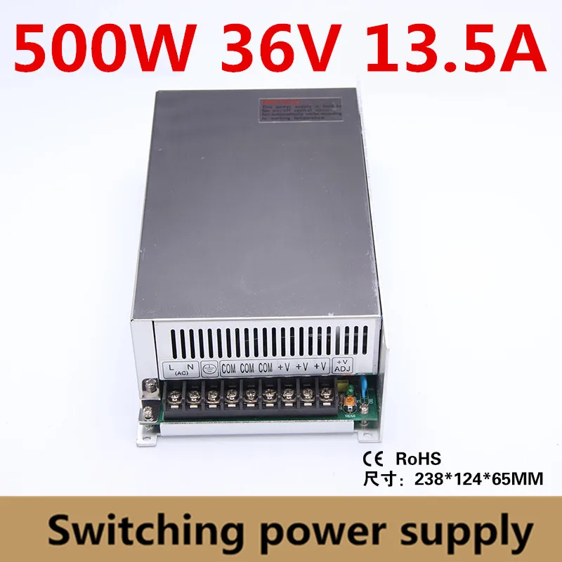 

Single output 500W switching power supply 36V 13.5A for CNC Router Foaming Mill Cut Laser Engraver Plasma LED ac/dc transformer