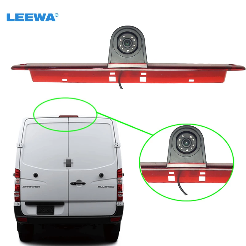 LEEWA Car LED Brake Light IR Rear View Reversing/Parking Camera For Mercedes Sprinter/Volkswagen Crafter 2007-2015 #CA5374A