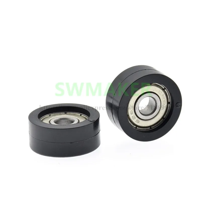 1pcs 6*23*10mm TPU polyurethane coated pulley, 626 bearing wheel, silent wear-resistant rolling guide wheel, flat roller