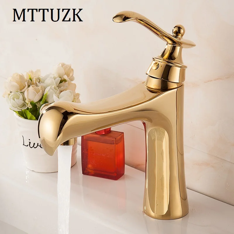 

Vidric European brass Gold-plated Bathroom faucet, Parrot faucet basin faucet hot&cold mixer tap bacia torneira