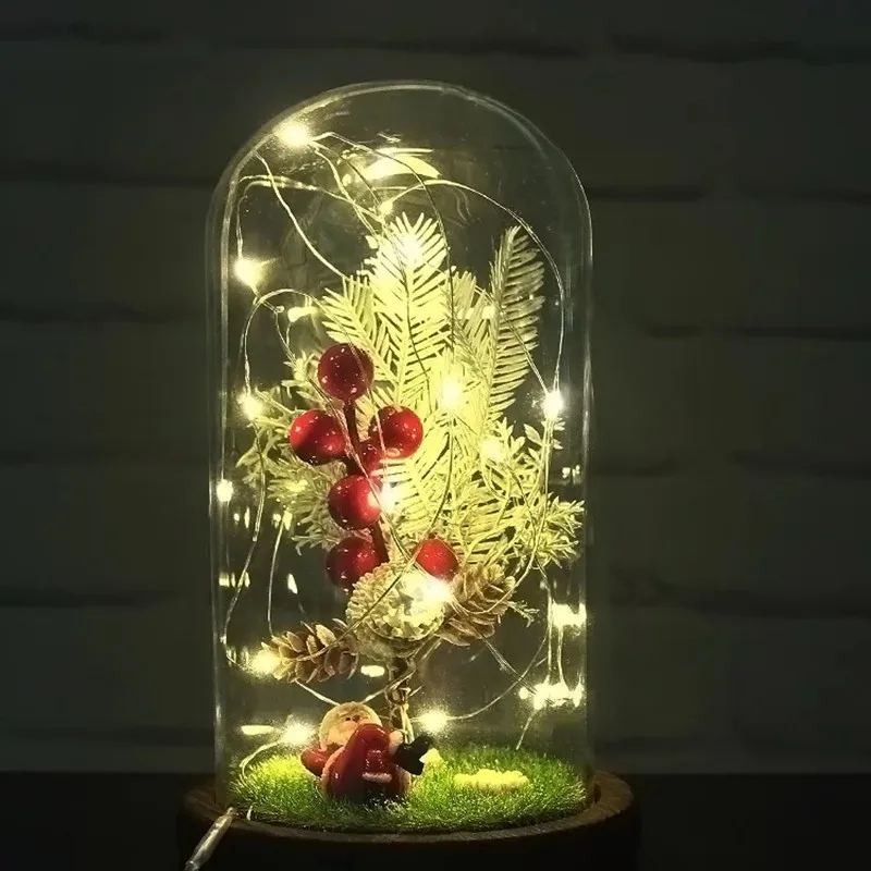 Usb piscando luz artificial fresco mini árvore de natal decoração da flor criativo led iluminação do feriado presente natal