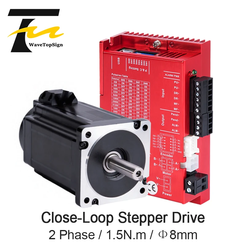 2Phase NEMA23 Closed Loop Stepper Motor 1.5Nm YK257EH76E1 Shaft Diameter 8mm With Driver SSD2505M-C531