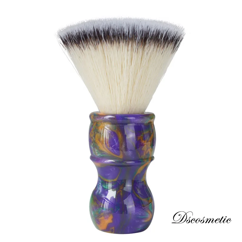 DS 24MM soft plat top synthetic hair shaving brush with colorful resin handle for man beard tools