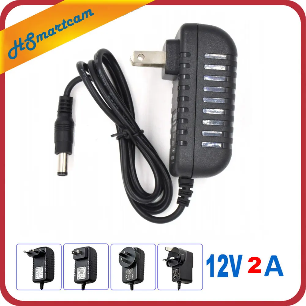 EU / US / UK / AU Universal 12V 2A AC Power Supply AC Adapter Charger For PC LED Light CCTV Camera