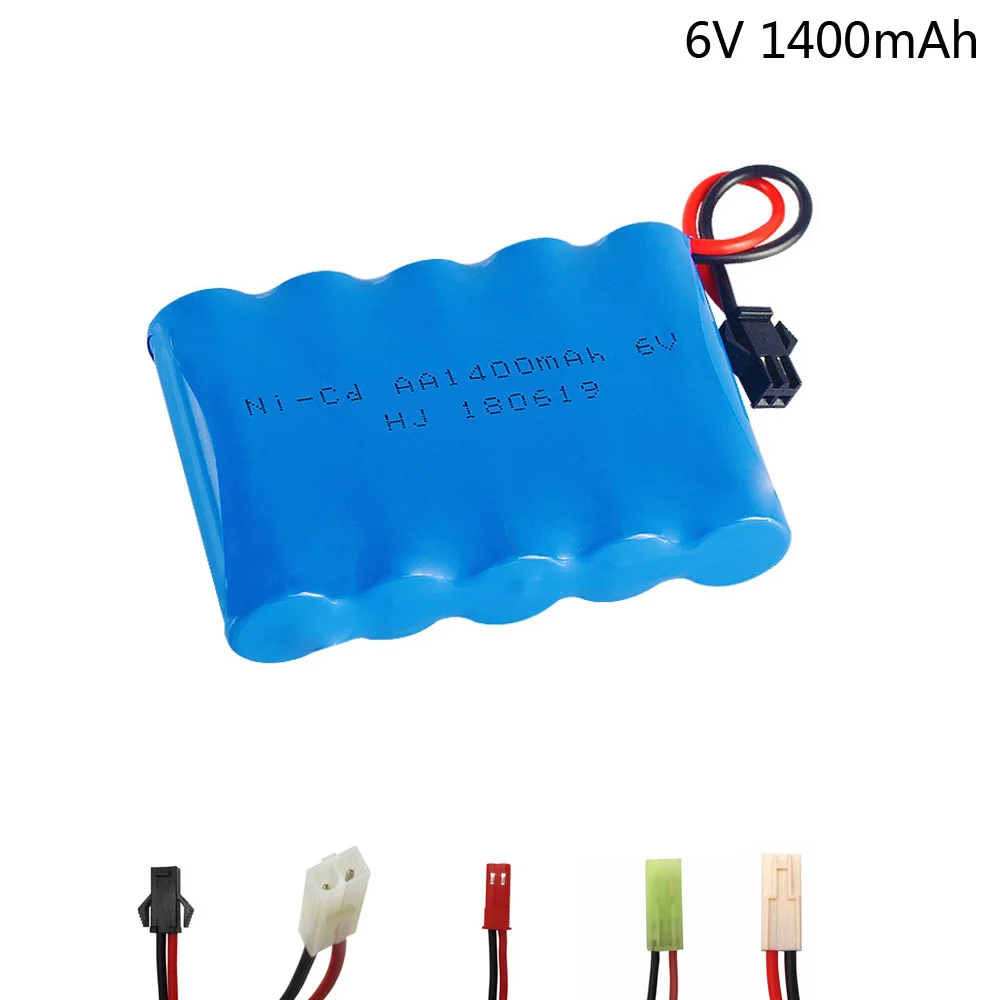 

6V 1400mAh Ni-CD battery for Remote Control Toys Cars Trucks Tank Guns lighting facilities 6V Battery SM JST EL-2P Tamiya Plug